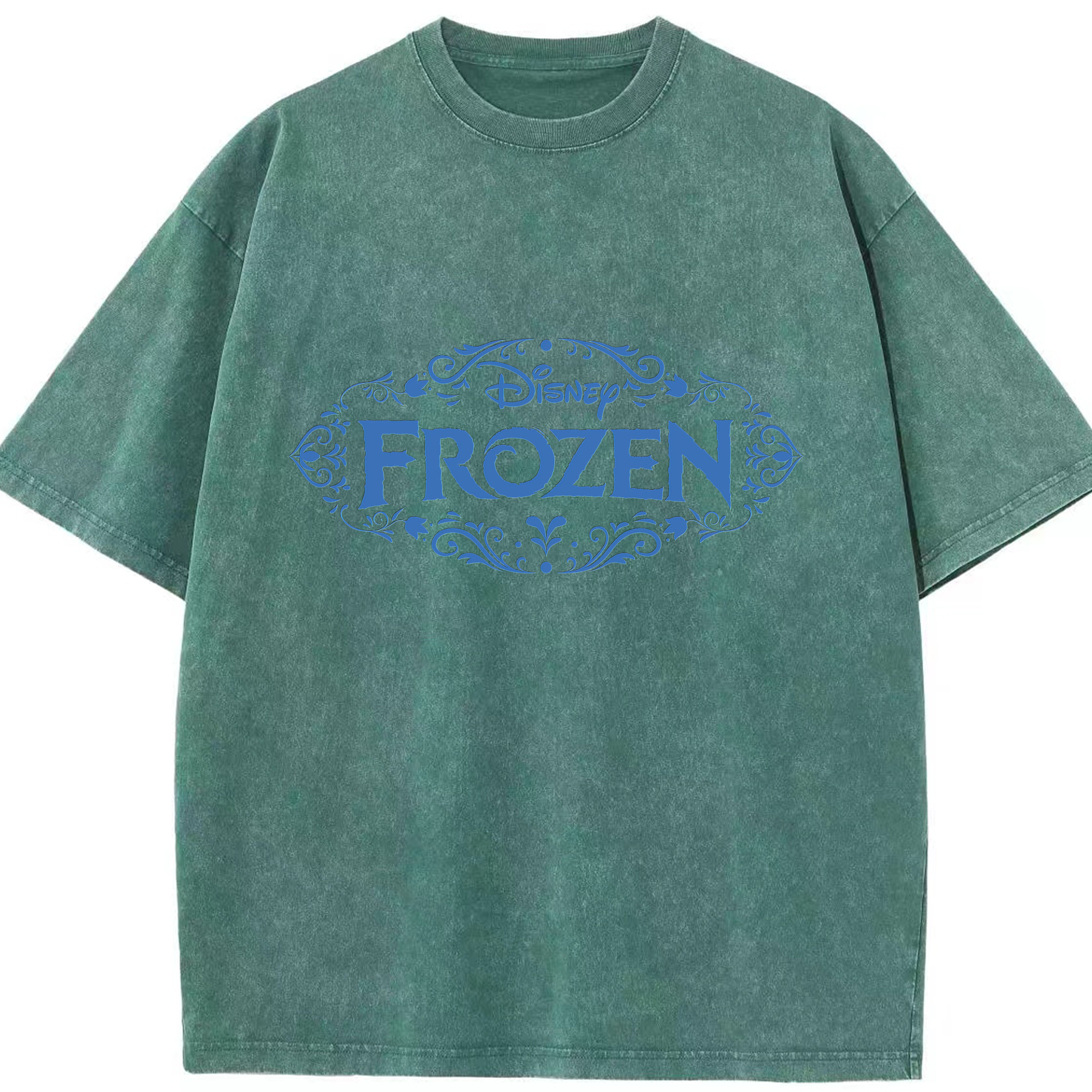 （画像用） アナと雪の女王 アンナ エルサ Frozen Anna Elsa 綿100% ヴィンテージ風 半袖Tシャツ（フロントプリント）